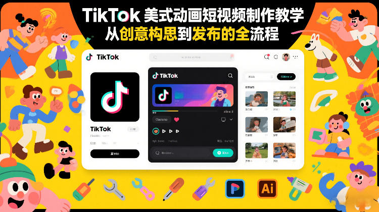 TikTok美式动画短视频制作教学，从创意构思到发布的全流程-易得个人分享