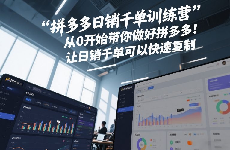 拼多多日销千单训练营，从0开始带你做好拼多多，让日销千单可以快速复制(更新26年1月)-易得个人分享