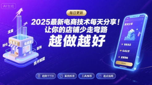 2025最新电商技术每天分享，让你的店铺少走弯路，越做越好(更新11月)-易得个人分享