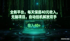 最新看广平台，每天保底30-4米，无脑项目，自动挂G解放双手【揭秘】-易得个人分享