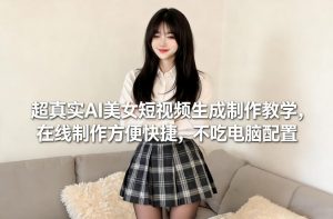 超真实AI美女短视频生成制作教学，在线制作方便快捷，不吃电脑配置，快速起号涨粉-易得个人分享