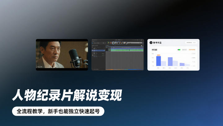 人物纪录片解说变现，全流程教学，新手也能独立快速起号-易得个人分享
