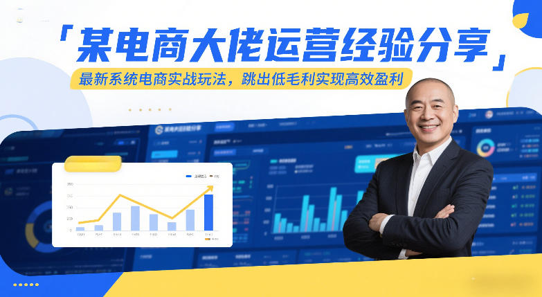 某电商大佬运营经验分享，最新系统电商实战玩法，跳出低毛利实现高效盈利-易得个人分享