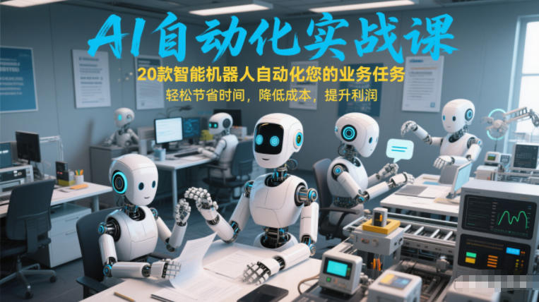AI自动化实战课：20款智能机器人自动化您的业务任务，轻松节省时间，降低成本，提升利润-易得个人分享